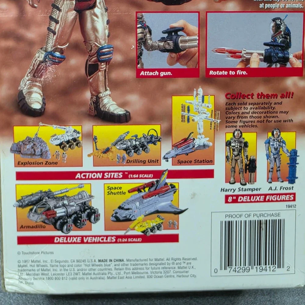 Rare‎ Mattel Hot Wheels Armageddon Harry Stamper Bruce Willis Figure 1997